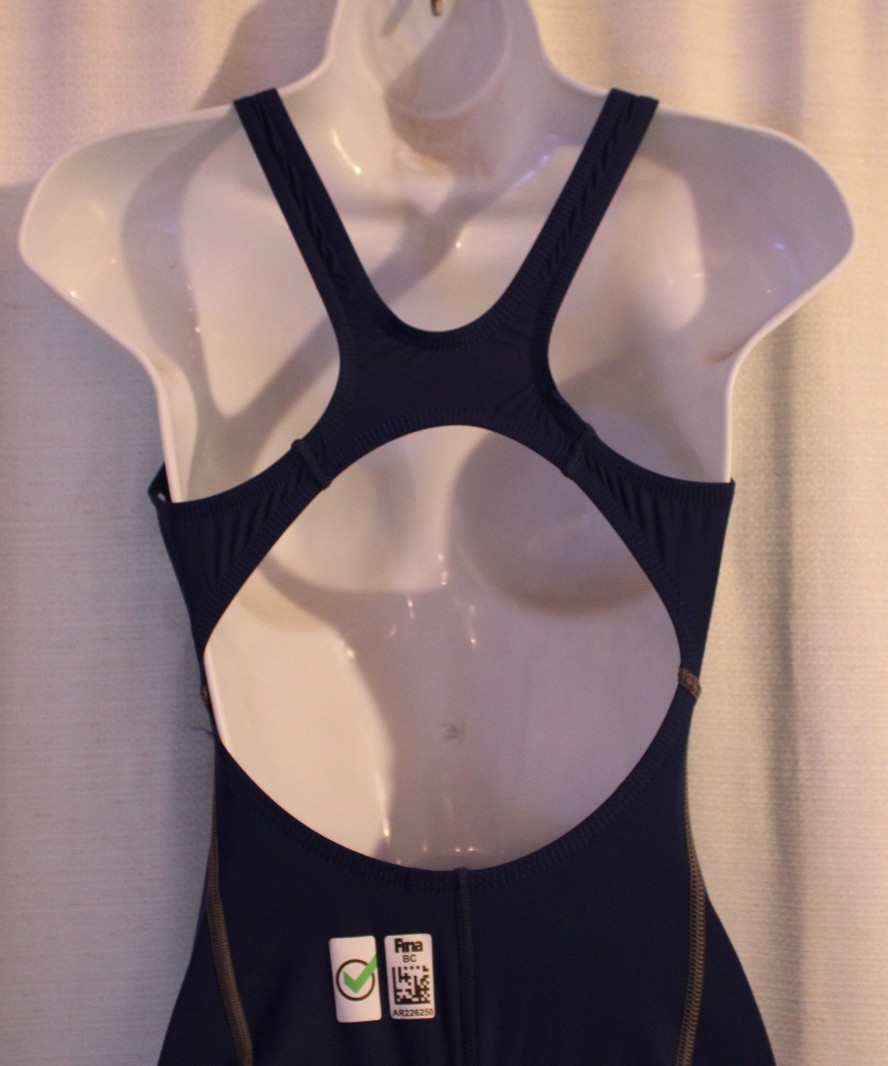 Arena Powerskin ST Next Openback Competition Racing Tech Suit Sz 32 Navy Blue