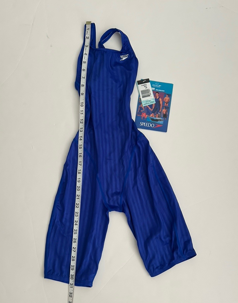 Speedo Aquablade Kneeskin GR D 30 USA 28 Vintage Blue Competitive Swimming
