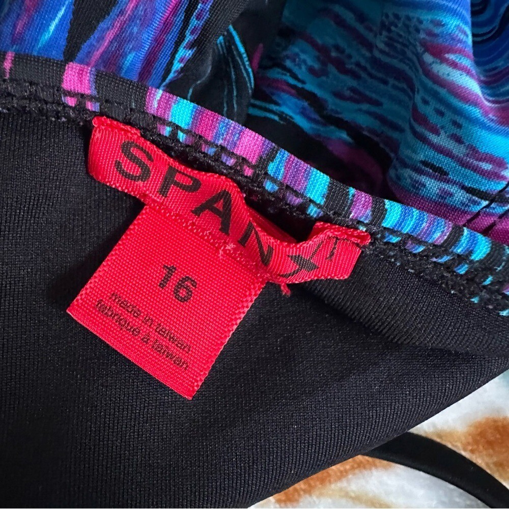 Spanx Wavelength Slimming Bandeau One Piece Swimsuit Strapless/Halter Sz16