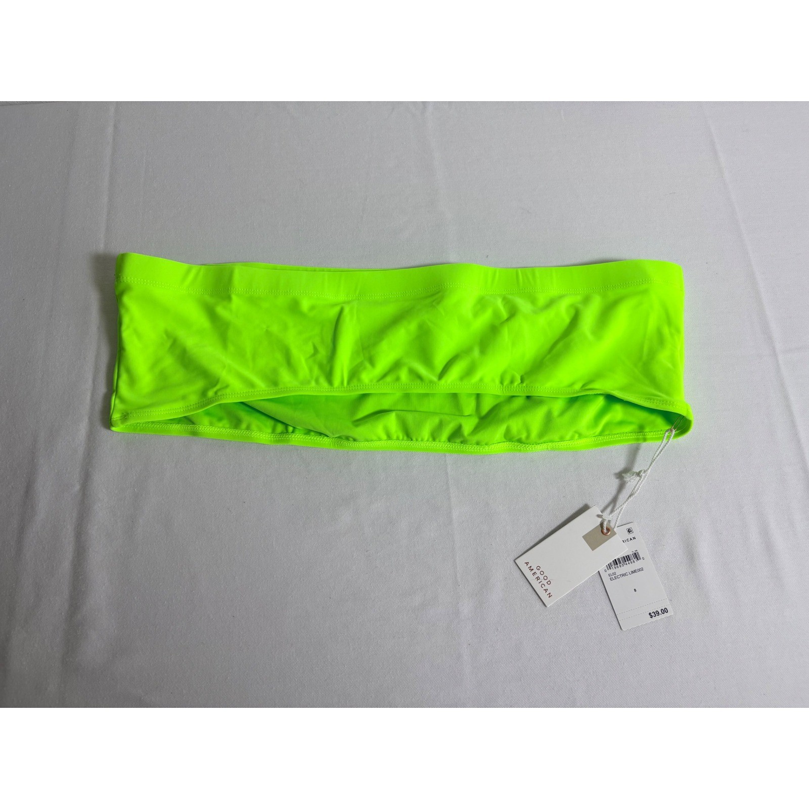 Good American Bandeau Bikini Top 5XL Electric Lime Neon Strapless Swim GSW0766