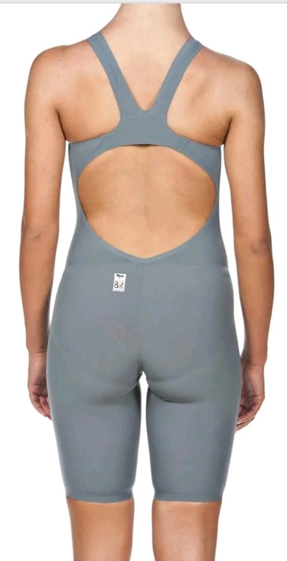 Arena Powerskin Women’s Open Back Tech Suit Gray/Orange Size 28 Racing