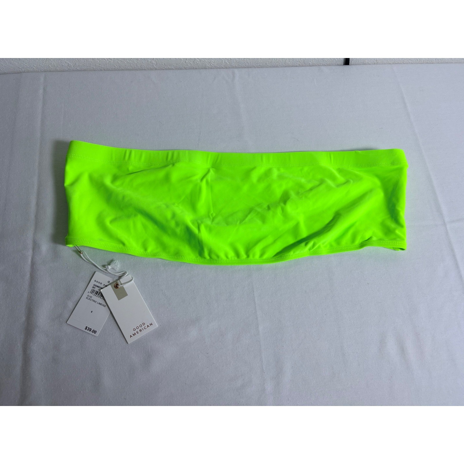 Good American Bandeau Bikini Top 5XL Electric Lime Neon Strapless Swim GSW0766