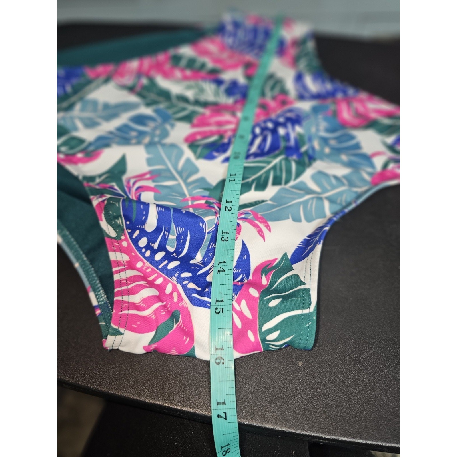 Decree One Piece Tropical Rich Colors Print Split Swimsuit size XXL