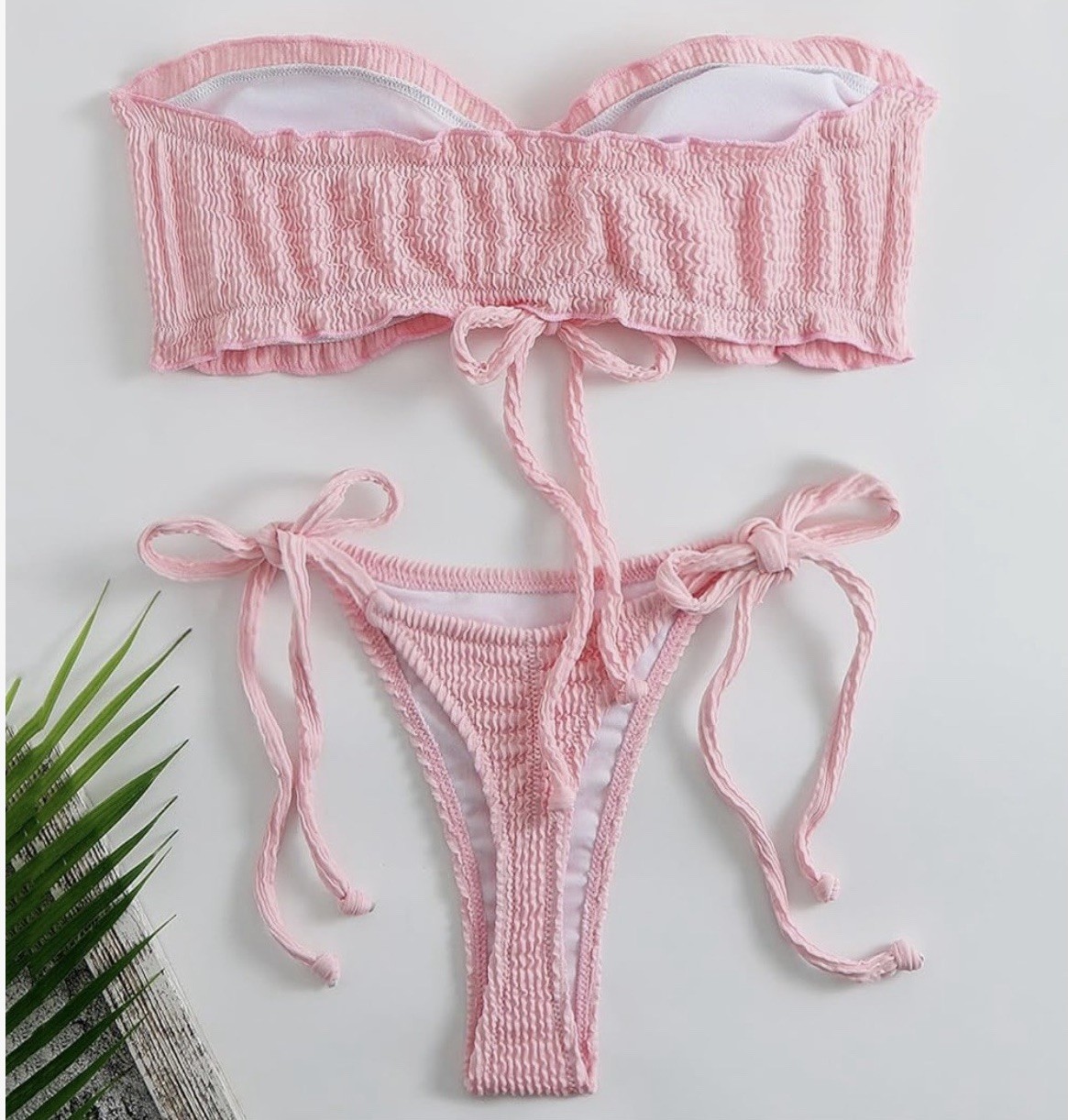 New Womens High Waisted Bikini Sets Push Up Swimsuits Pink Size Small