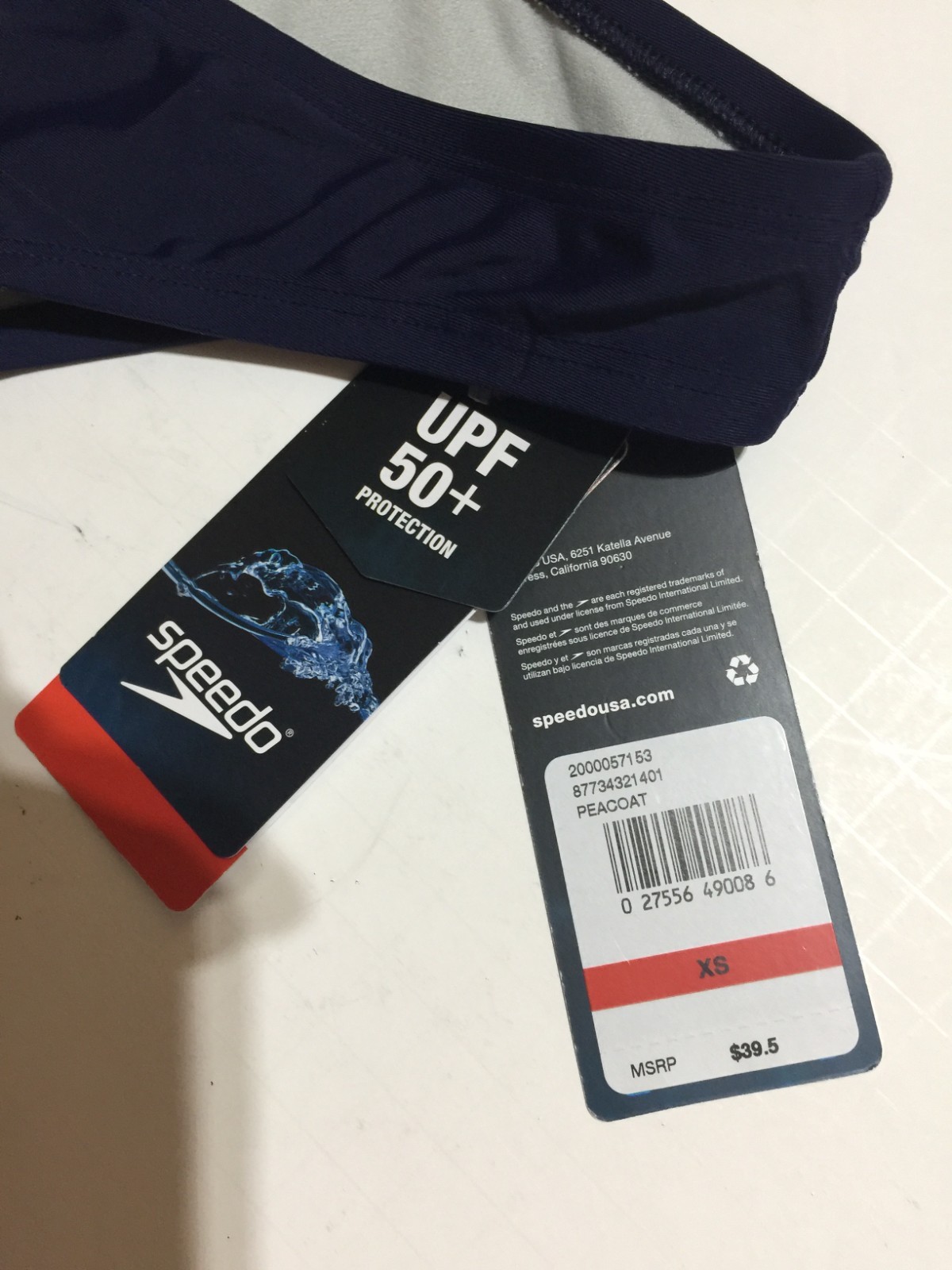 SPEEDO Hipster Peacoat Navy Bikini Swim Bottom UPF 50+ U.S Women X-Small $39.50