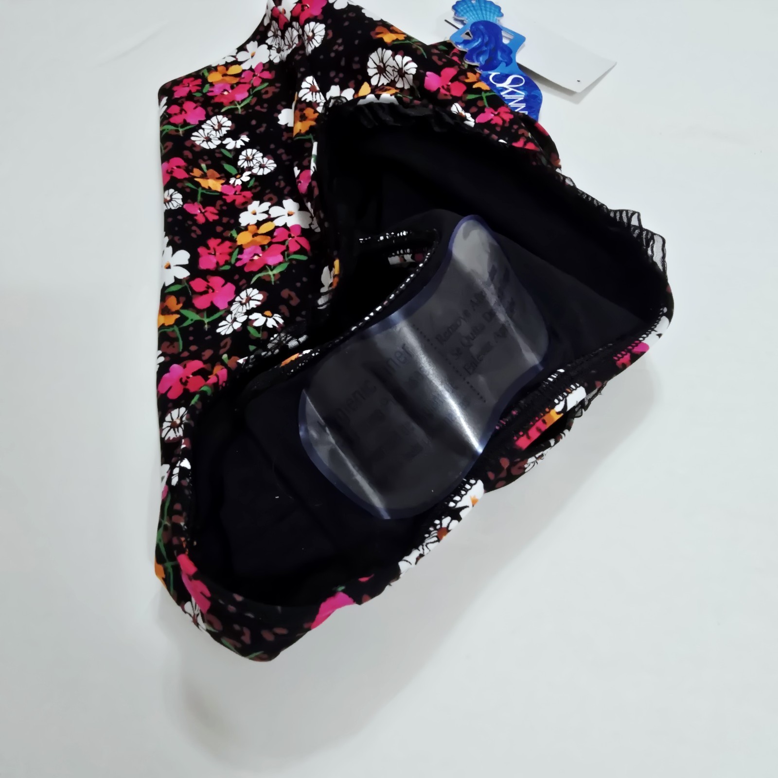 NEW SKINNY DIPPERS – S Daisy Duke Black Floral Multi Swimsuit Bottom