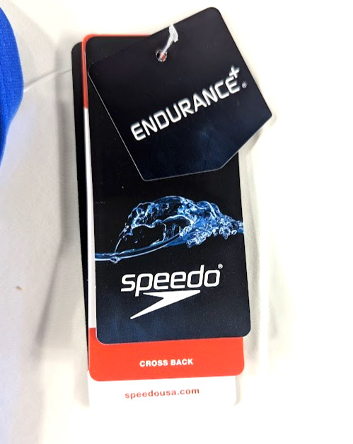 *NEW* Speedo Women’s Edge Splice One-Piece Swimsuit Black/Blue – 30