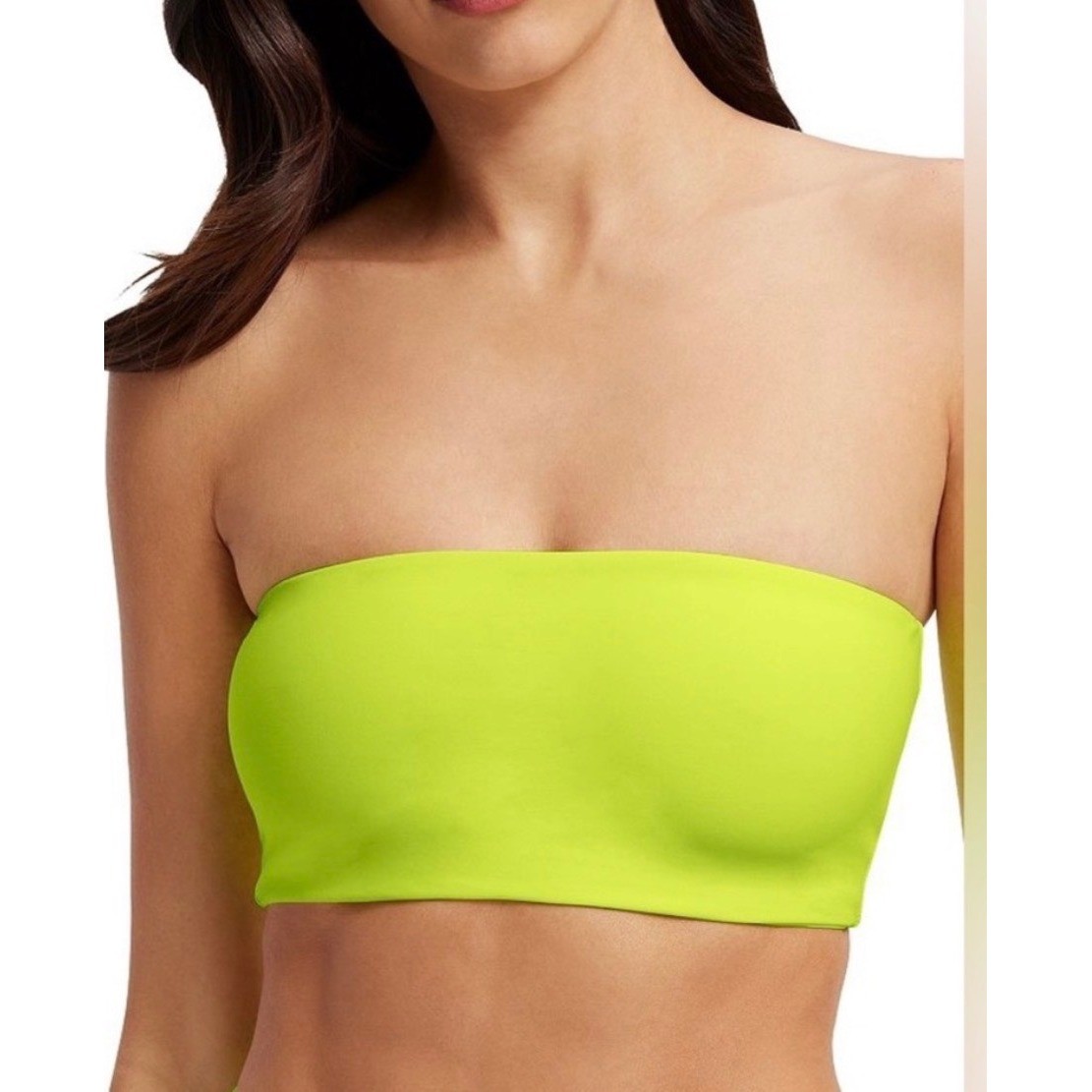Good American Bandeau Bikini Top 5XL Electric Lime Neon Strapless Swim GSW0766