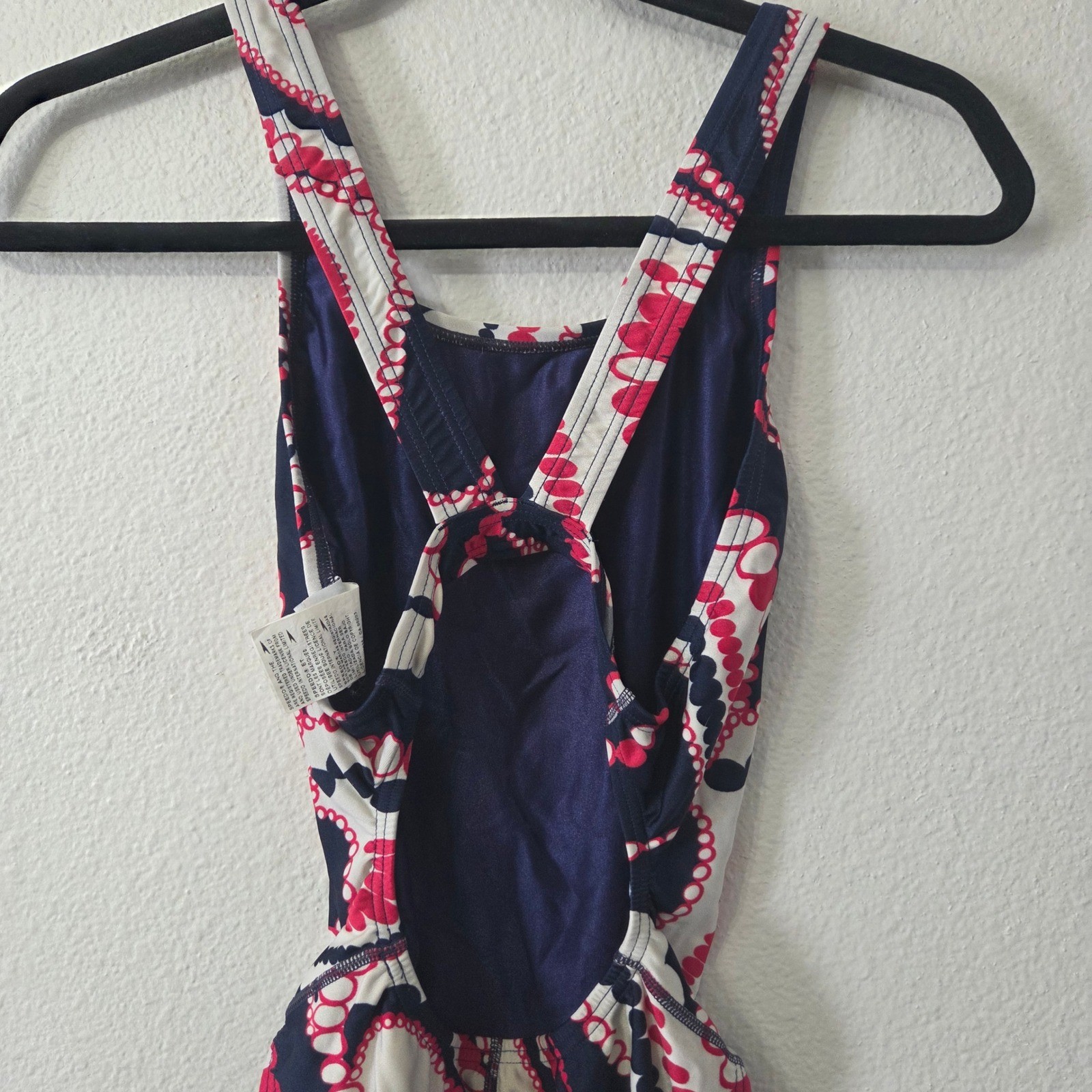 Speedo Crossback One Piece Swimsuit Abstract Print Competitive Swim 10/36