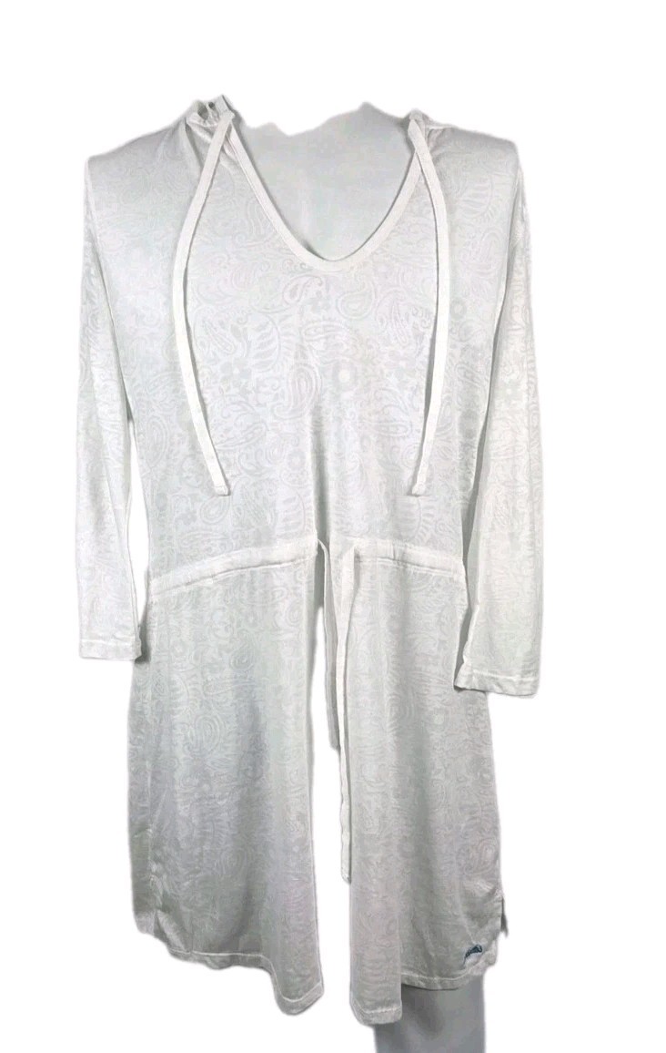 Cover Up For Bathing Suit Cabela Drawstring Waist Women’s Sheer Burnout White XL