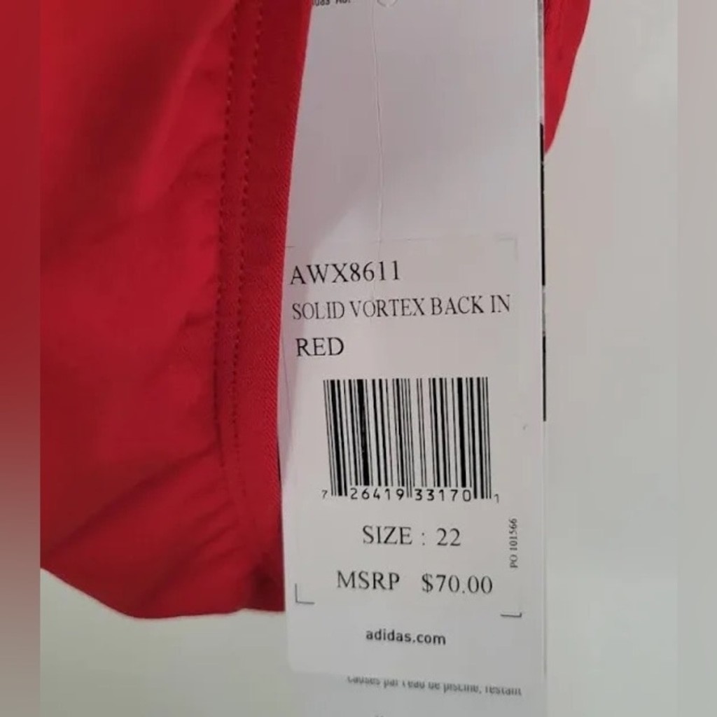 NWT ADIDAS Performance Swim Racer Back Bathing Suit Red Sz 22 XS $70