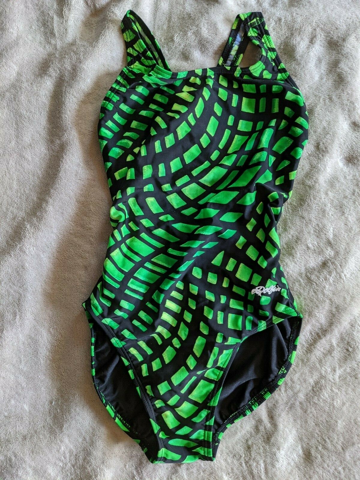 DOLFIN One Piece Swimsuit Womens Size 32 Green Black