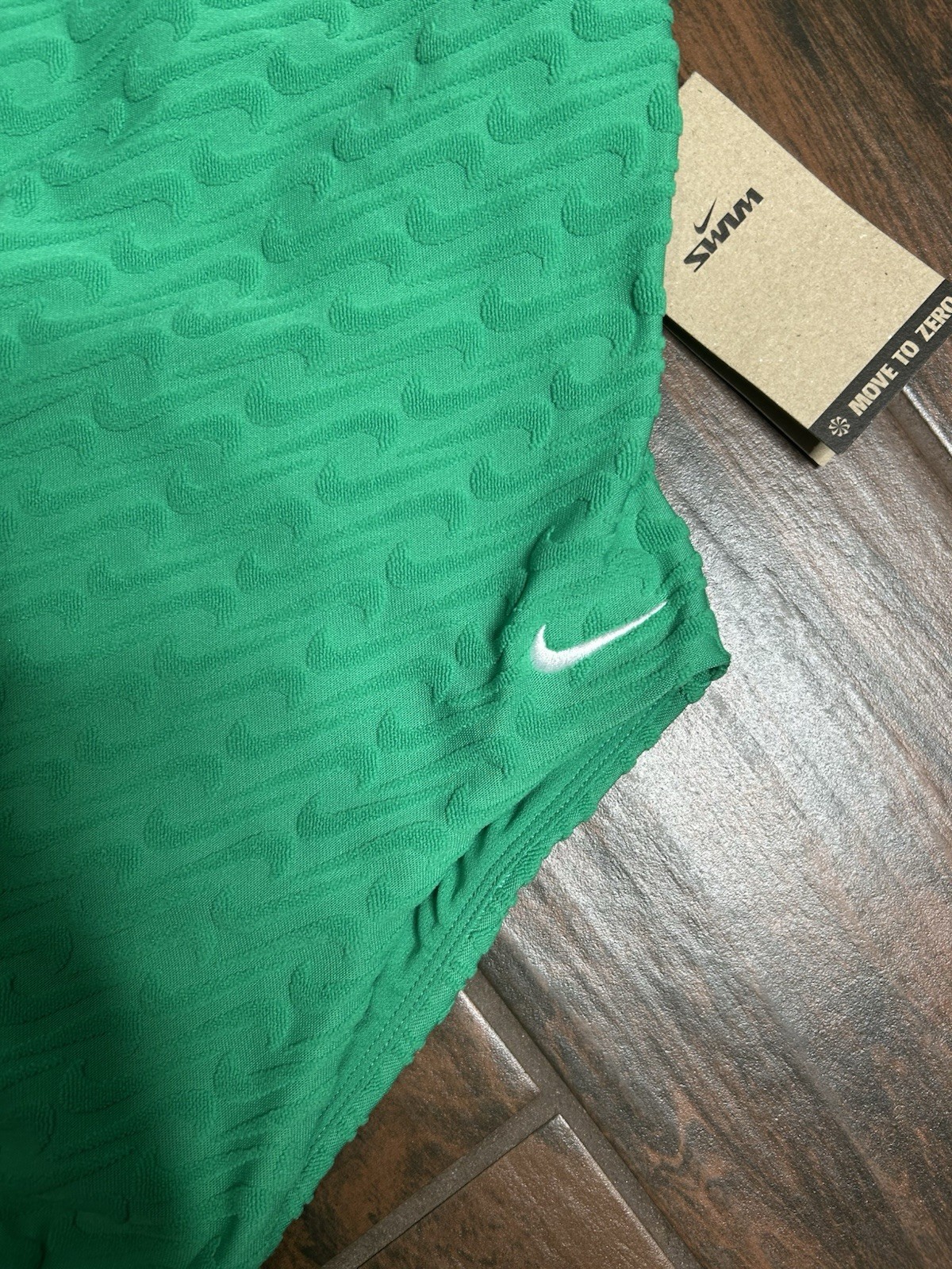 Nike Swoosh Link Terry Y-Back One-Piece Swimsuit. Women’s Size Small Green