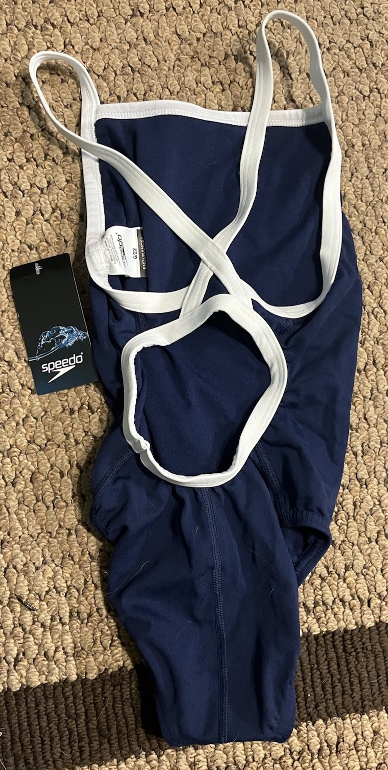 Speedo – Youth Flyback Training Suit – Team Navy/white Size 6/22 Yth