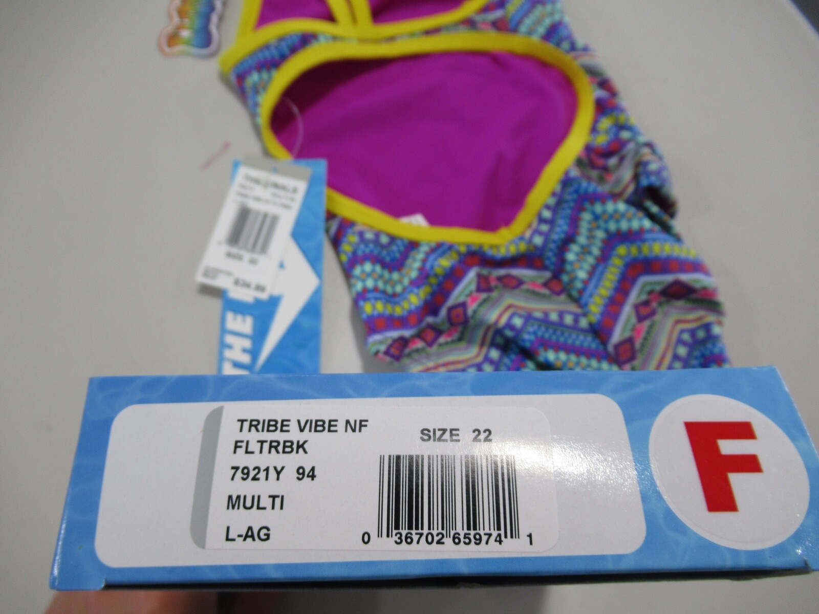 TYR The Finals Tribe Vibe NF Size 22 Multi *NWT*