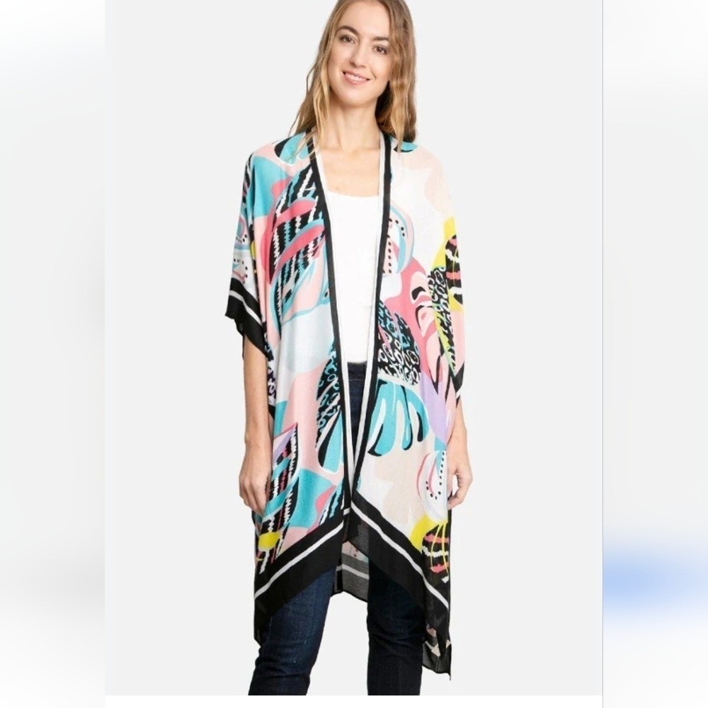 Rachel Roy Women’s Floral Kimono Beach Cover-up One Size New