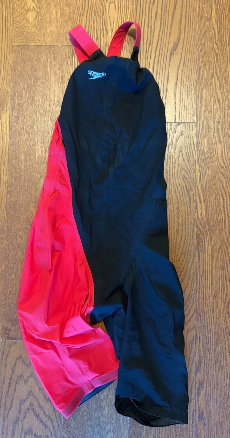 Speedo LZR Racer Elite 2 Kneeskin Sz 26 Womens Closed Back Swim Red/Black