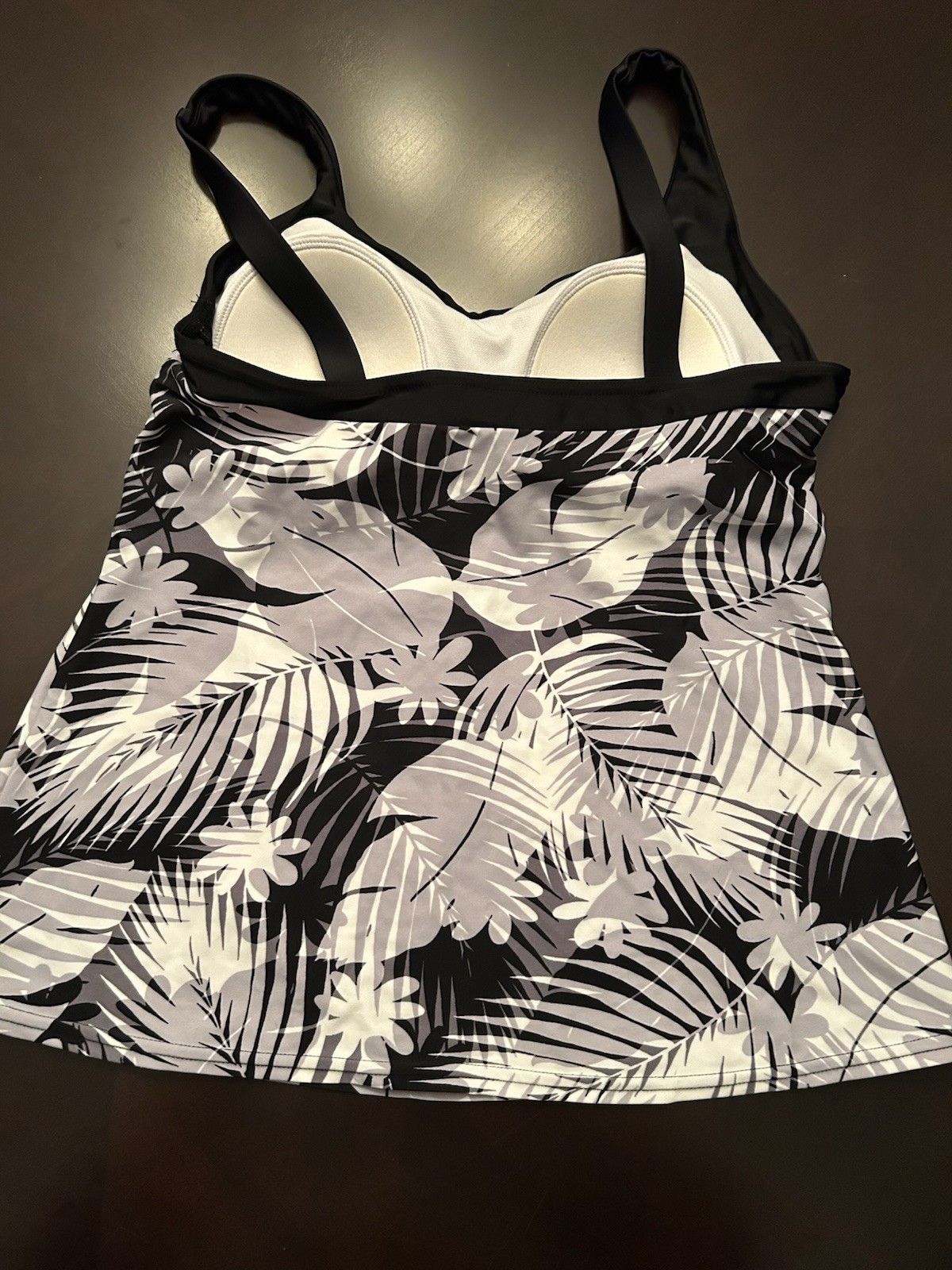 ZeroXposur Swimwear Tankini Top Size Large Black Gray Summer Beachwear