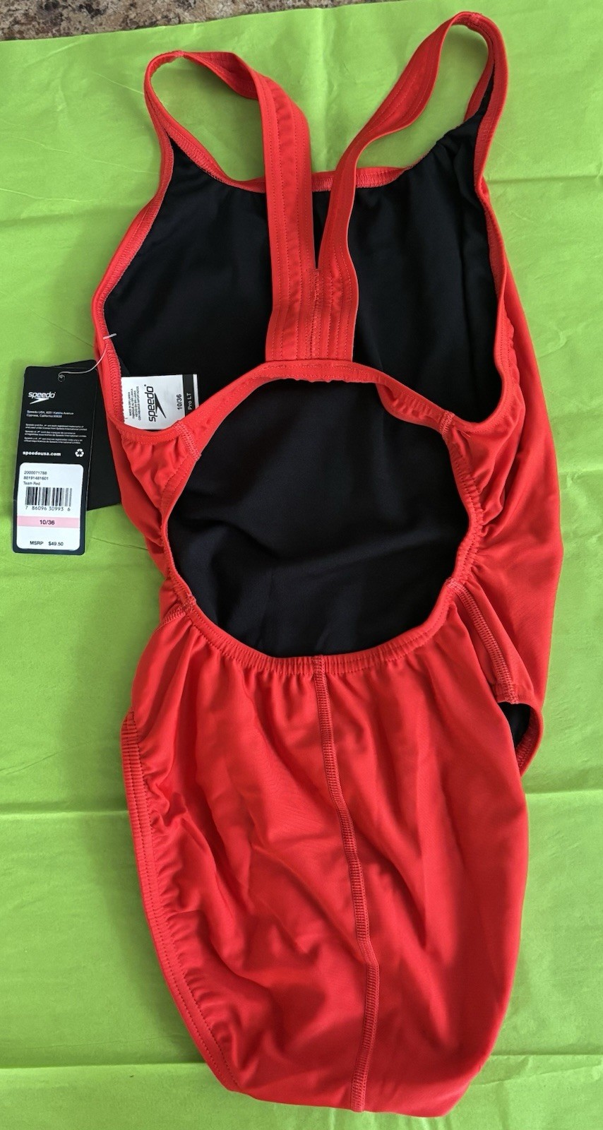 Speedo Pro LT Swimsuit Team Red One Piece Training Swimwear Size 10/36 NWT