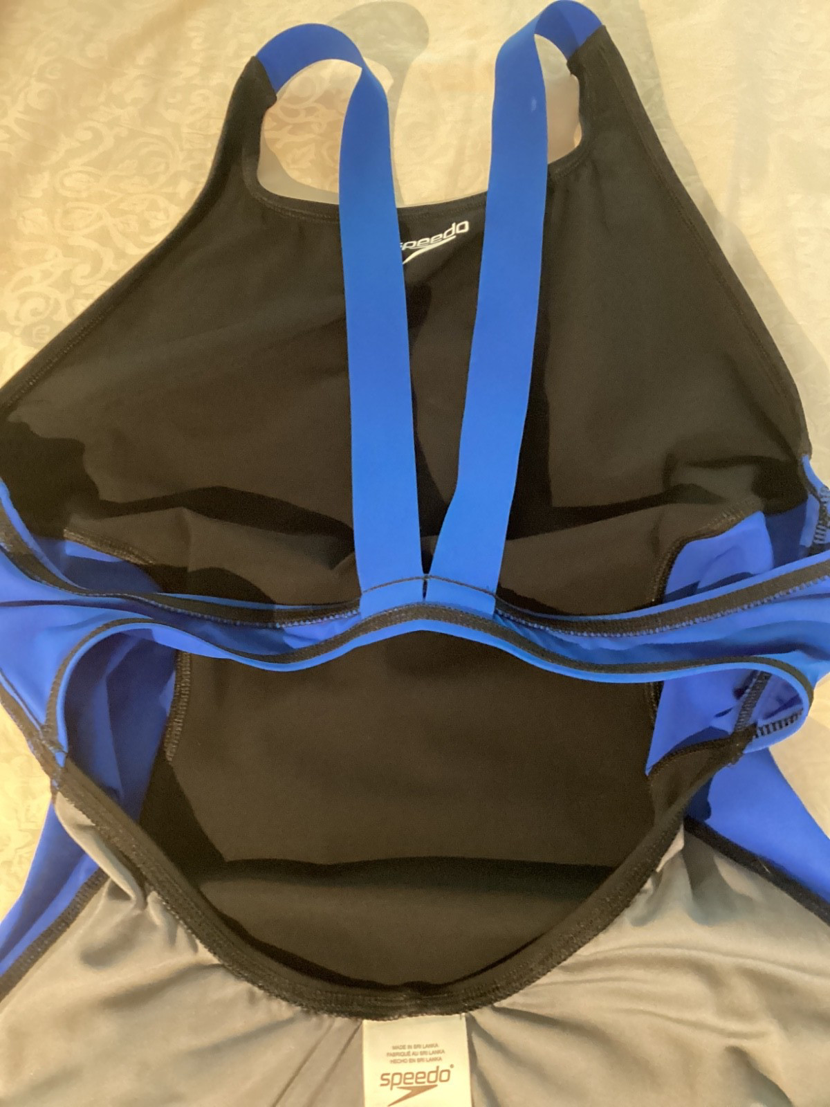 SPEEDO Power Plus Kneeskin, Competitive Racing Swimwear Black & Blue, size 14/40
