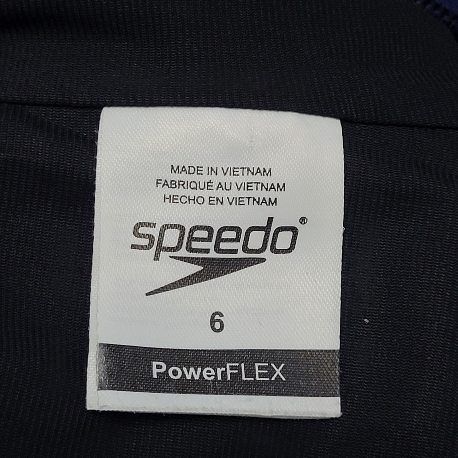 Speedo PowerFLEX Womens Navy Blue Racerback One Piece Swimsuit Modest Size 6