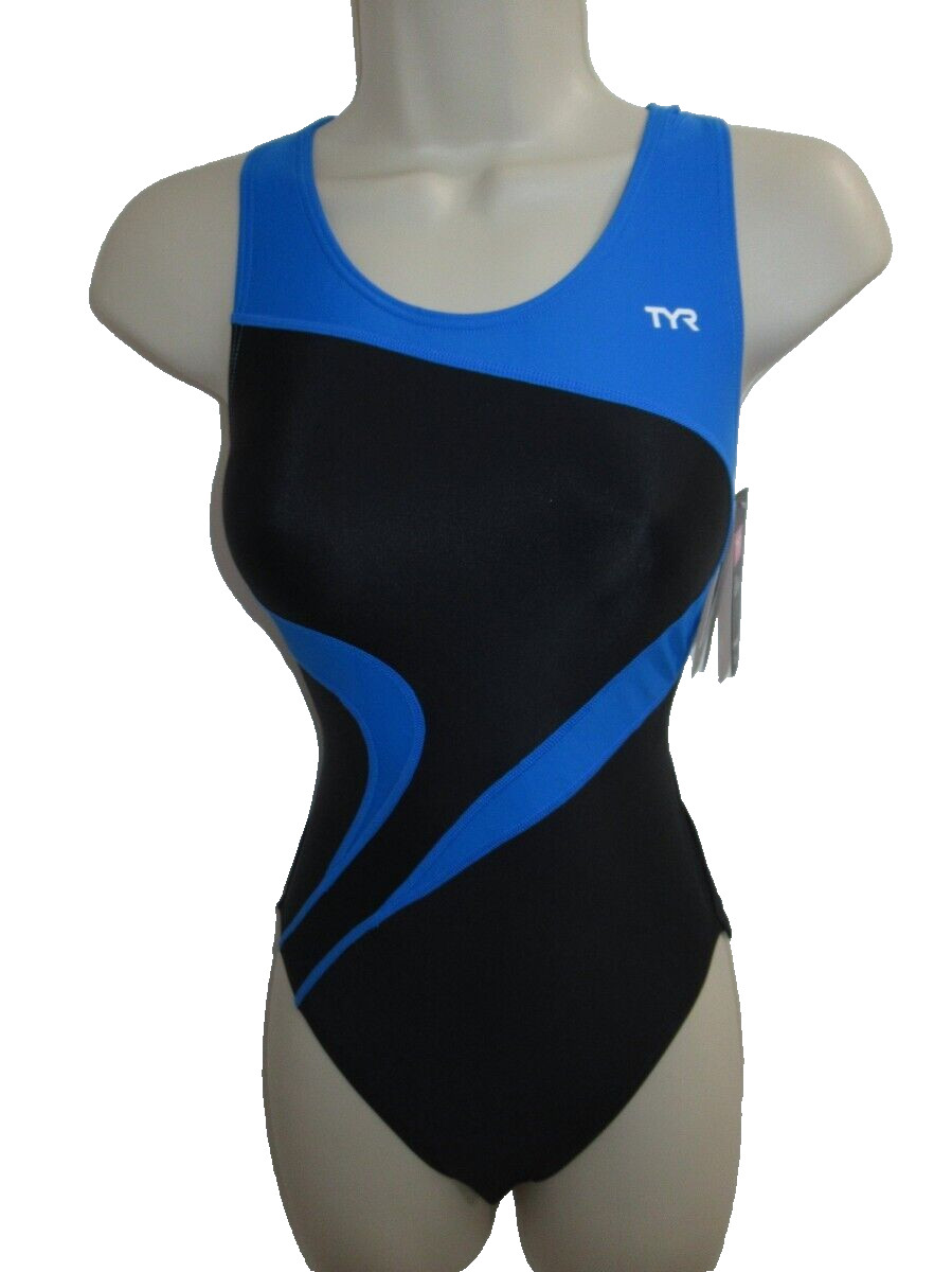 TYR Women’s Sport Alliance T-Splice Maxfit Swimsuit Blue Size 32 New