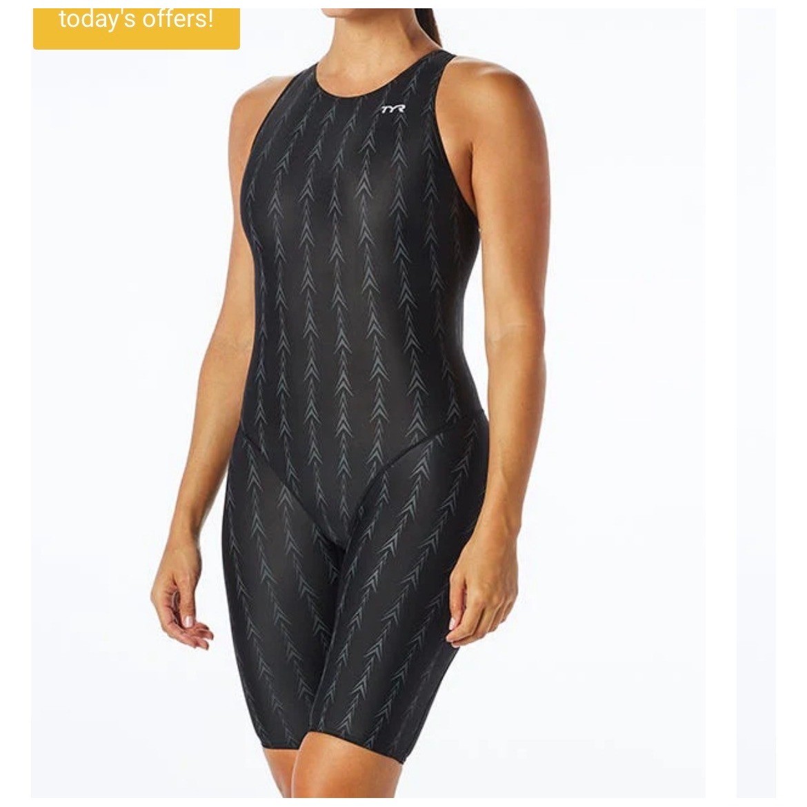 TYR Fusion 2 Aeroback Shortjohn Women Black Competition Tech Suit ASHT2A NEW