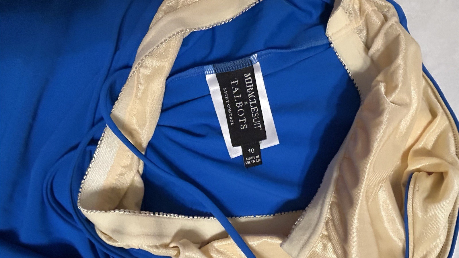 Miraclesuit x Talbots Crossback Tankini Swimsuit Top Size 10 Royal Blue