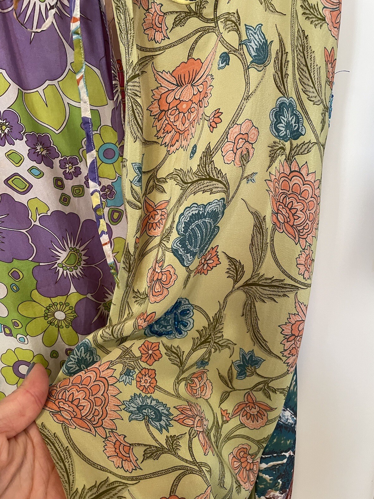EUC MAMIO Italian made silk mix floral beaded luxurious beach cover up SZ S $590