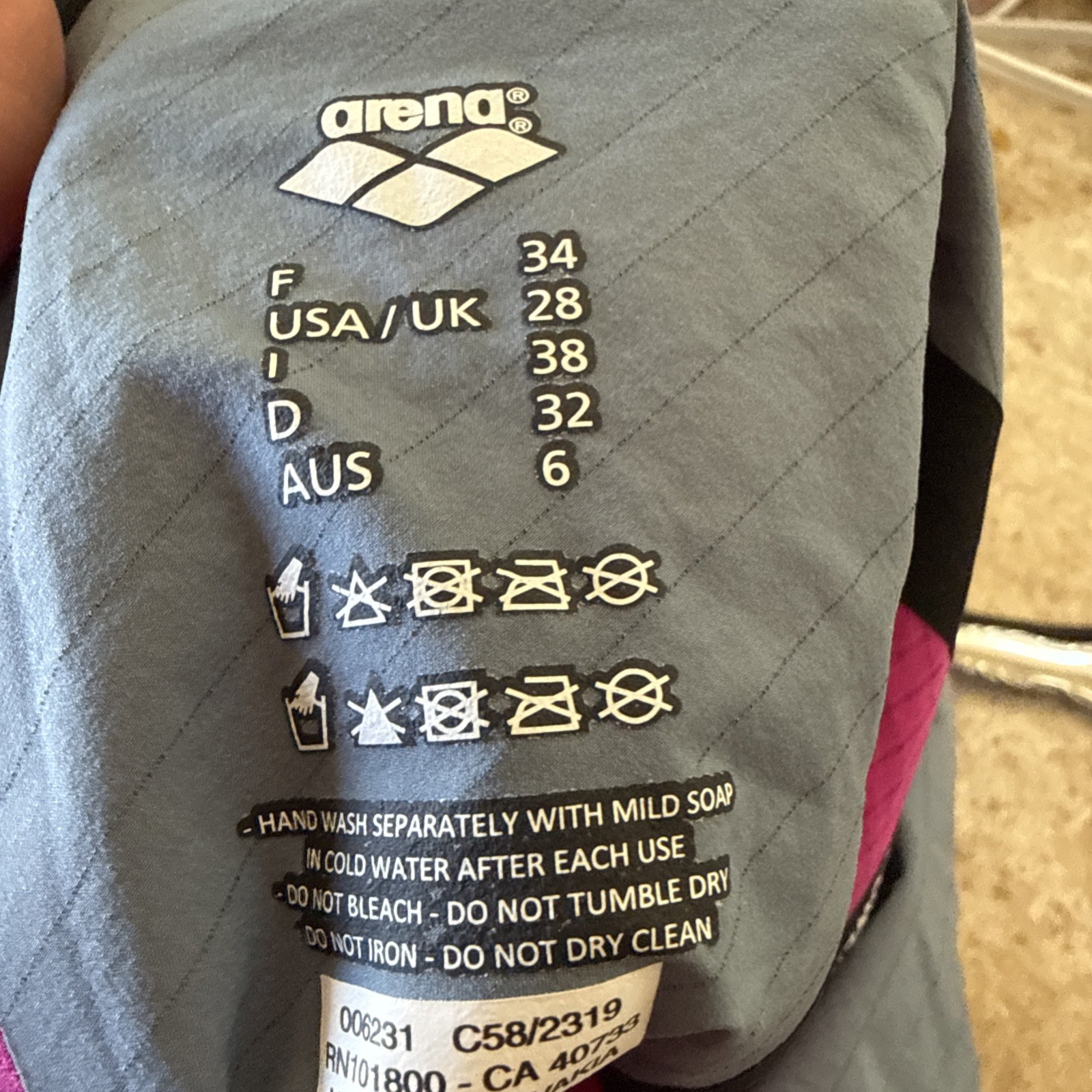 Arena Powerskin Carbon Flex Sz 34 Open Back pink tech suit competition swim