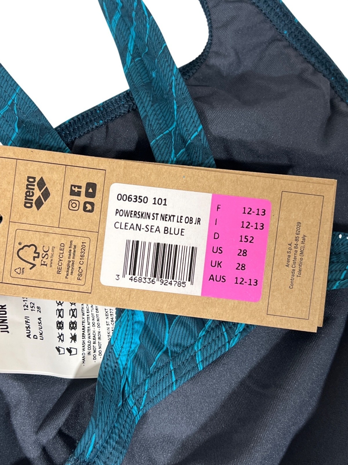 Arena Powerskin ST NEXT Junior Race Suit Clean-Sea Blue 28