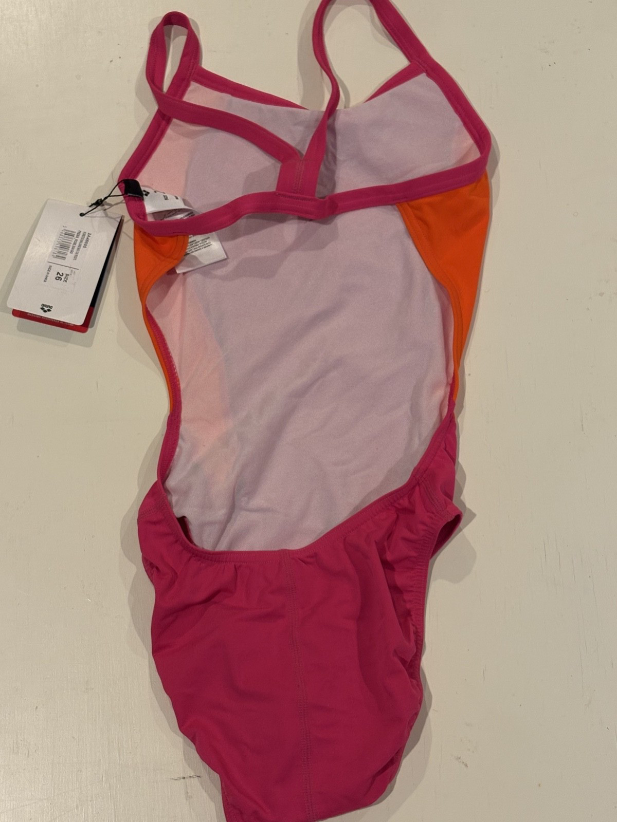 ARENA DIRECTUS CHALLENGE BACK High Performance ONE PIECE SWIMSUIT NWT Rose/Mango