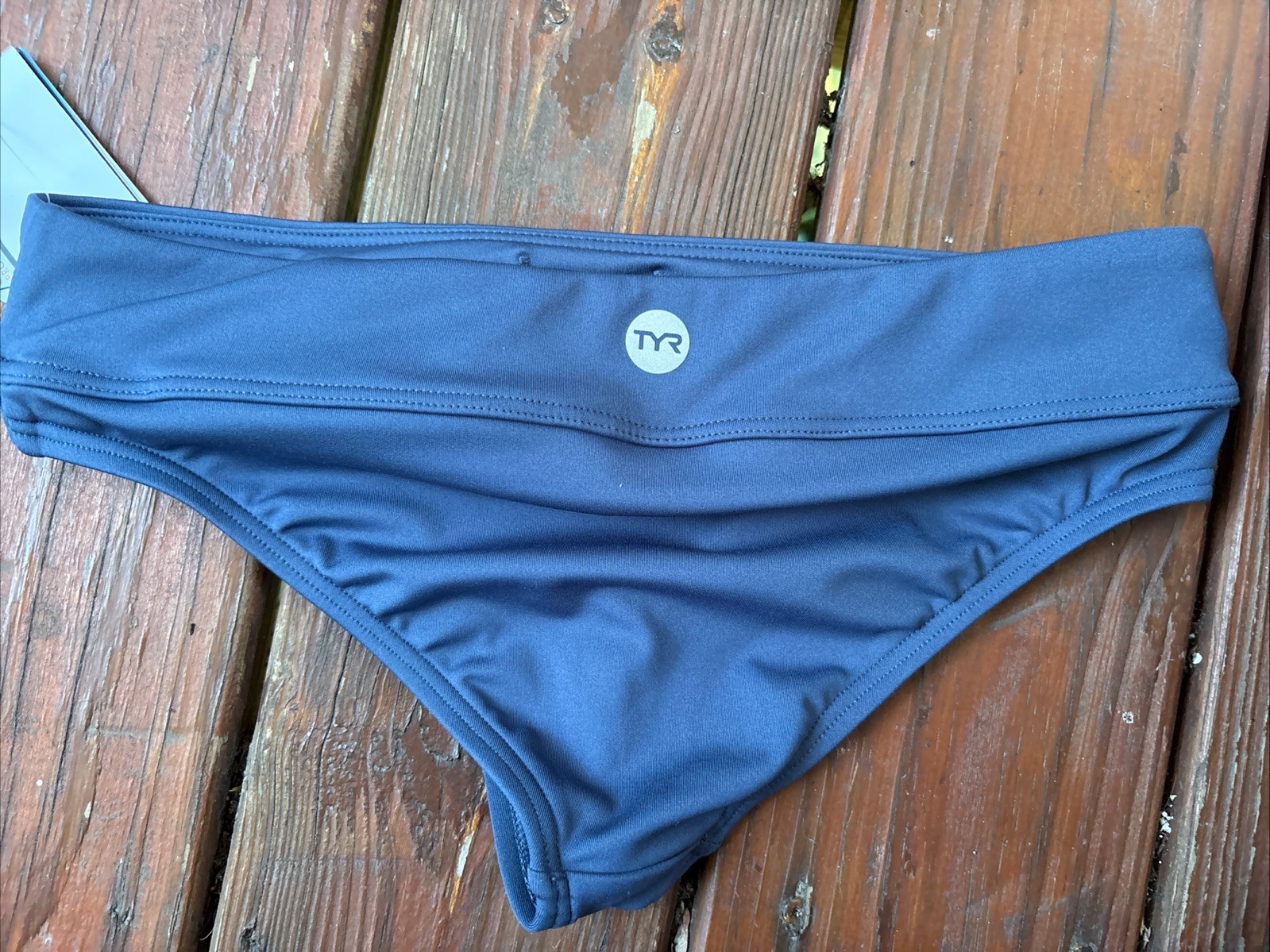 TYR Women’s Solid Riva Classic Bikini Bottom – Small Slate Blue SPF 50+ NWT