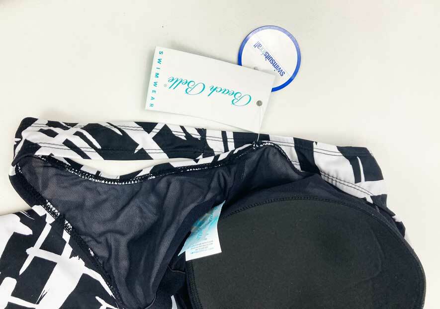 Beach Belle One Piece Swimsuit Womans Plus Size 24 Black & White W/Sarong NWT