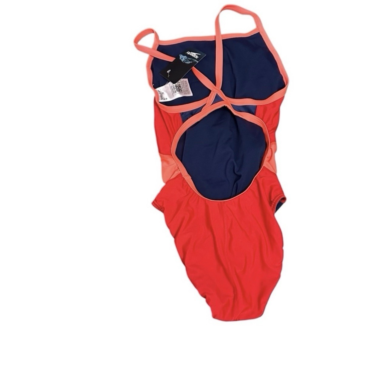 Speedo Women’s Competitive One Piece Swimsuit Team Navy Red Lycra Size 10/36