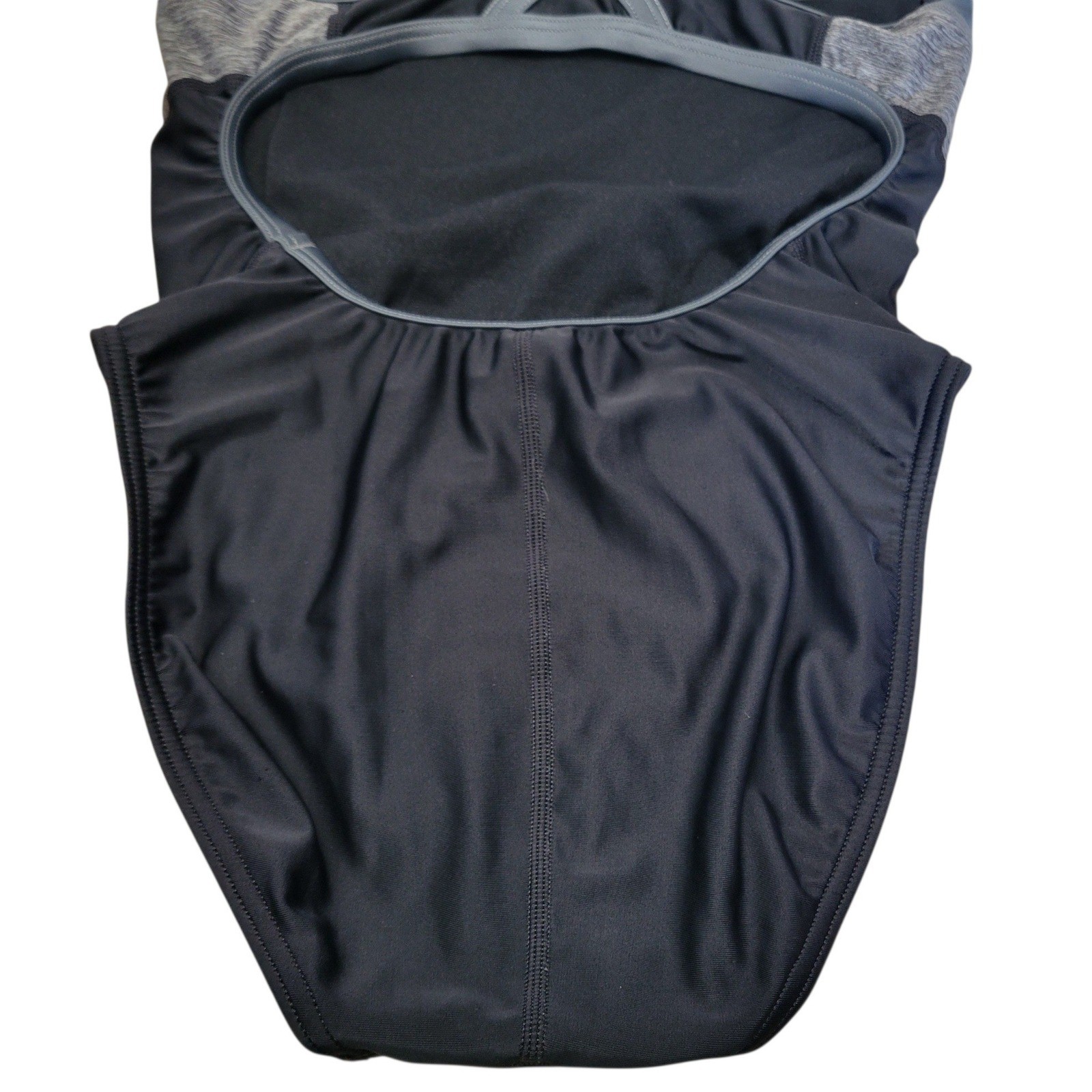 Speedo Pro LT One piece Swimsuit 10/36 Black Grey Colorblock Crossback C670
