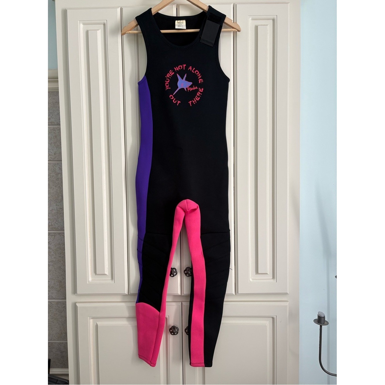 MAKO You’re Not Alone Out There Black Full Length Shark Sleeveless Wetsuit XS