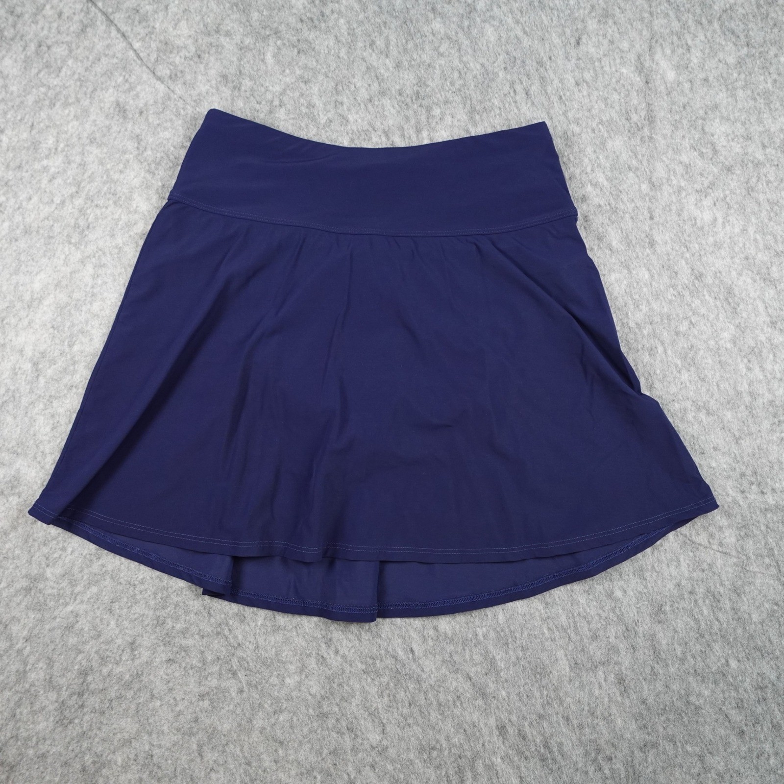 LL Bean Skirt Women 12 Navy Blue Swim Skort Shaping UPF 50 Sun Protection