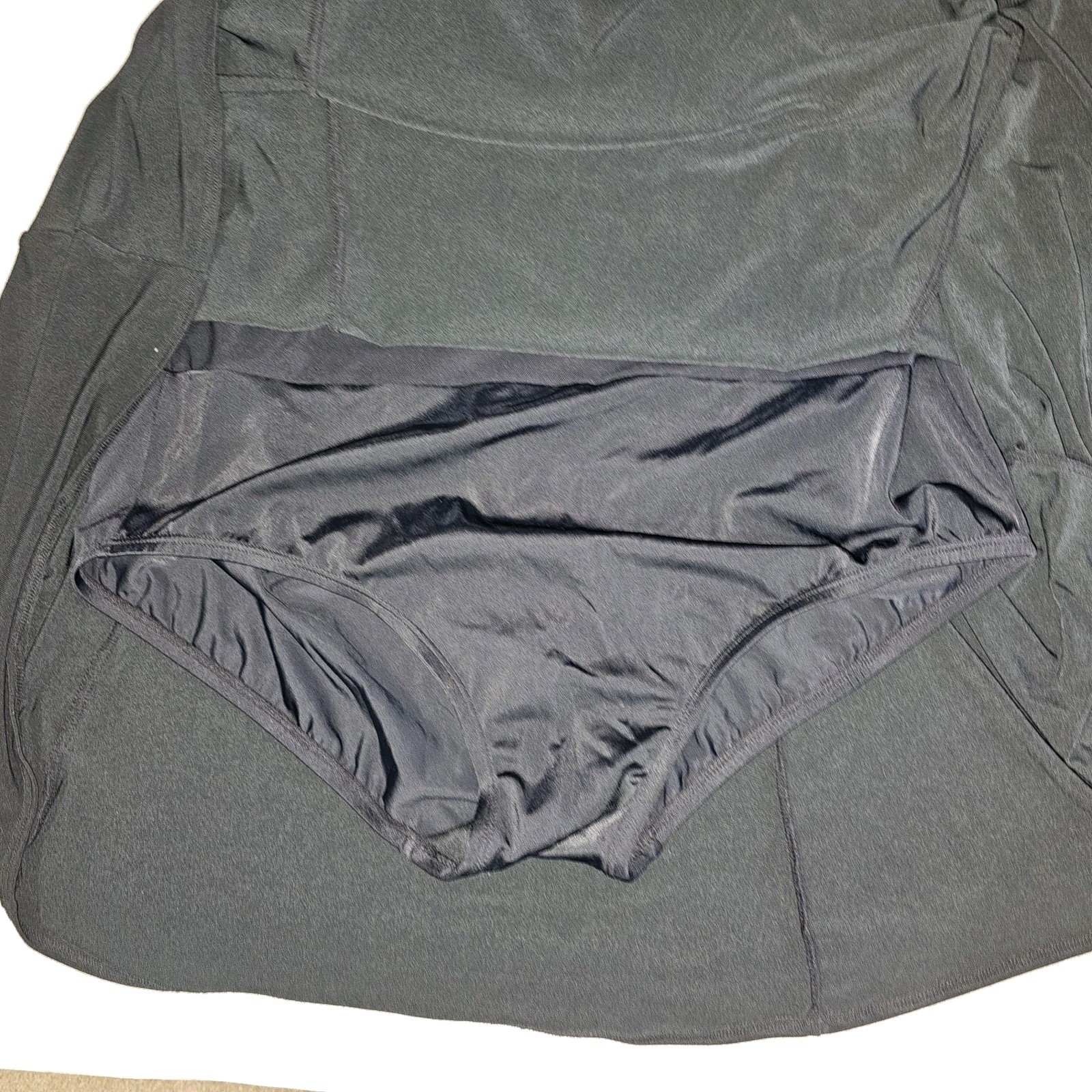 Robby Len One Piece Swimsuit Skirt Bathing Suit Wmns Plus Size 22 22W Blue Black
