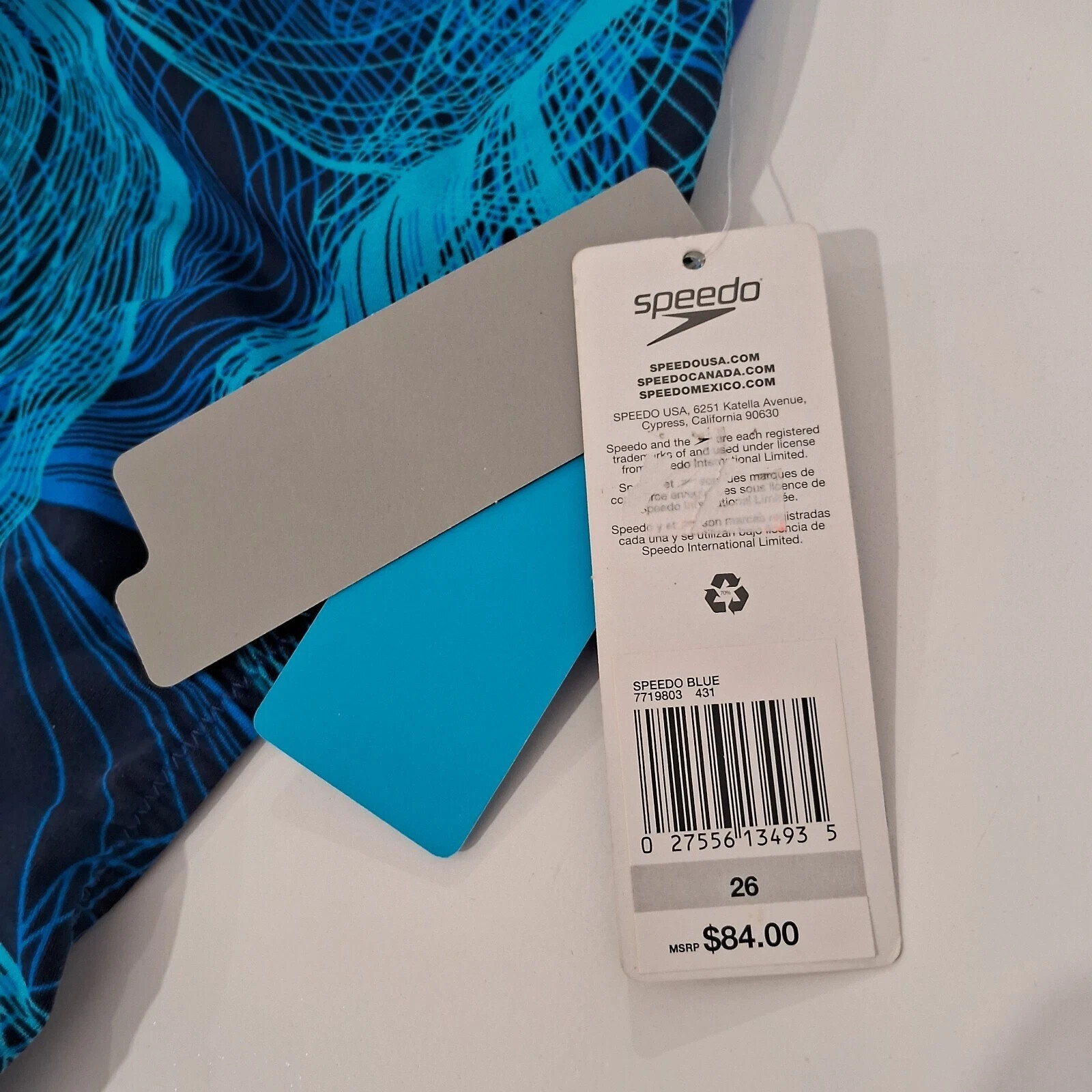 NWT SPEEDO Girl 26 Competition Swimsuit Cyclone Strong Endurance+ $84 Blue Swim