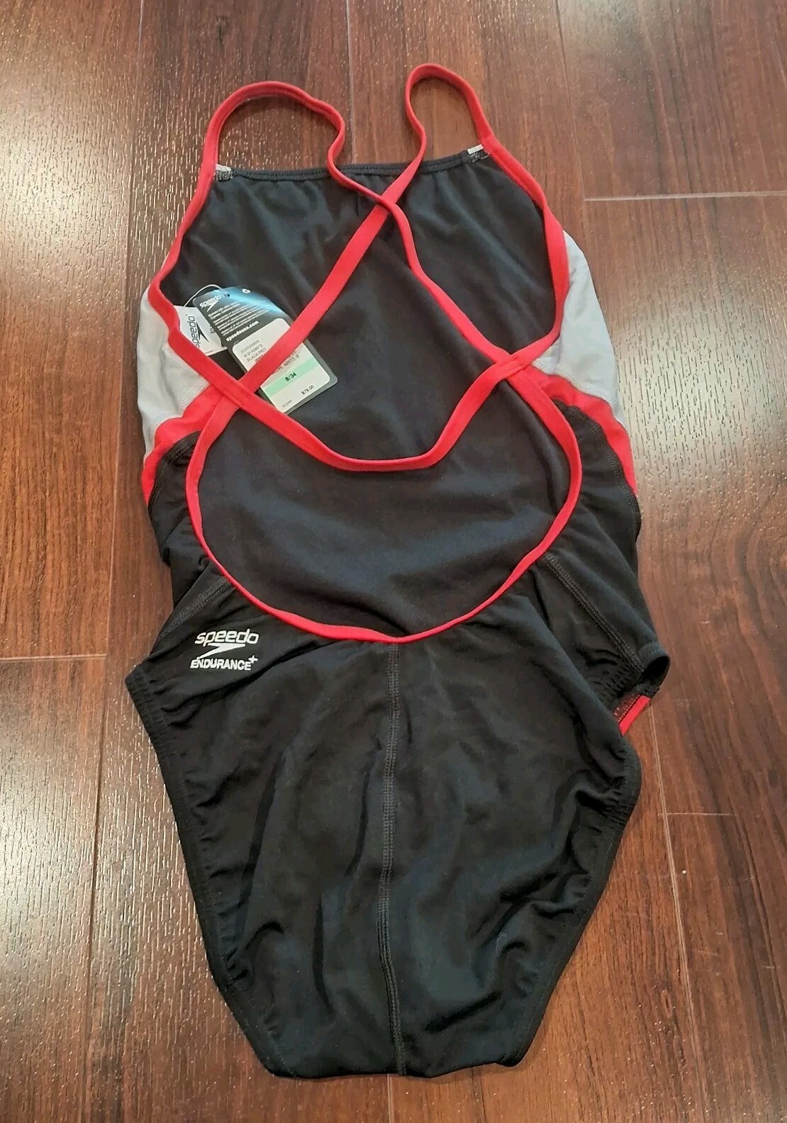 NIB Women’s Competitive Speedo FL Splice Crossback A Size 8|34 Black/Red 972
