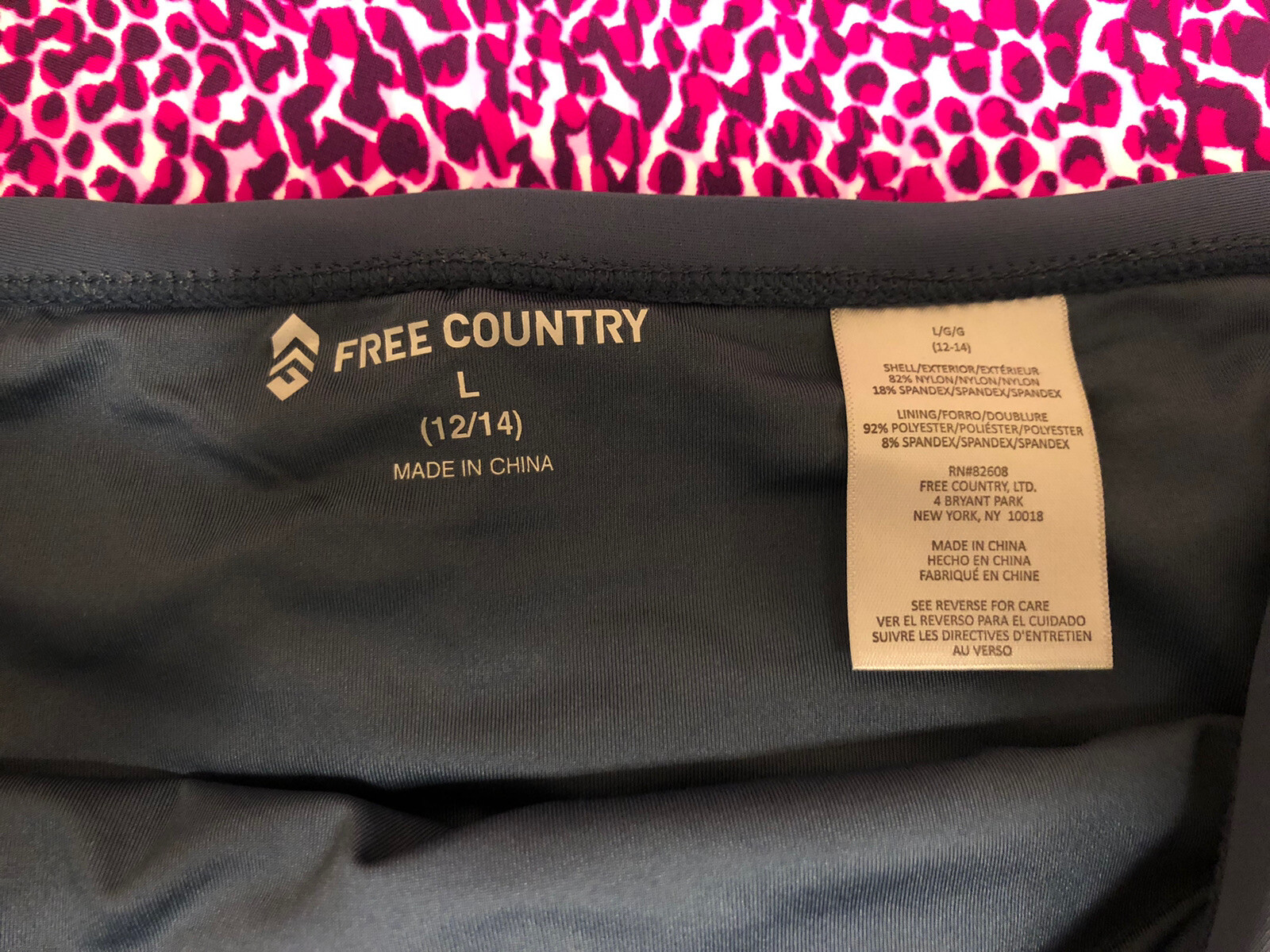 NWOT Free Country 2 Piece Women’s Swim Suit-Never Worn,TopM,BottomL,Fuchsia/Grey