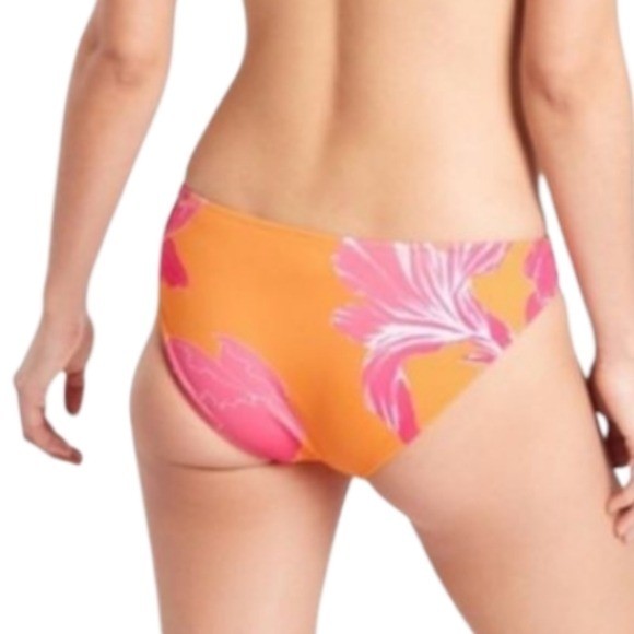 Athleta Kailua Orange Pink Mid Rise Lycra Xtra Life Brief Bottom Size XL NWT