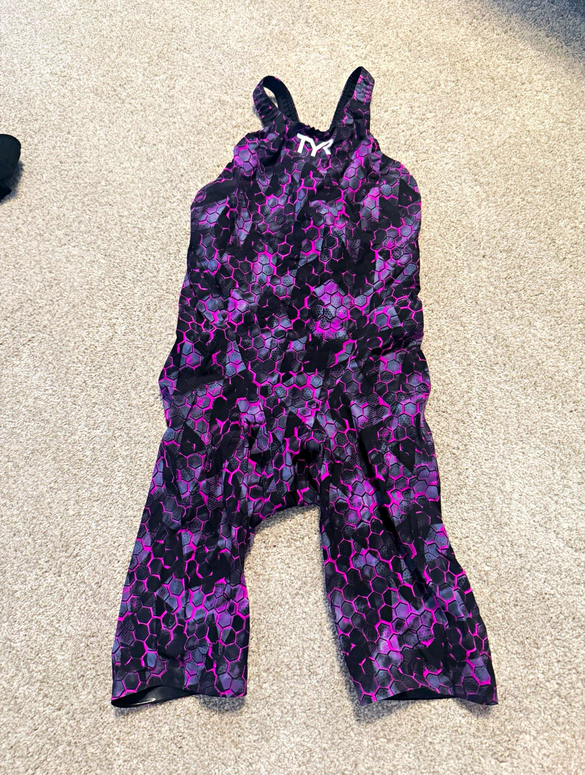 TYR Women’s Competitive Kneeskin One-Piece Swimsuit Purple/Black Size 30