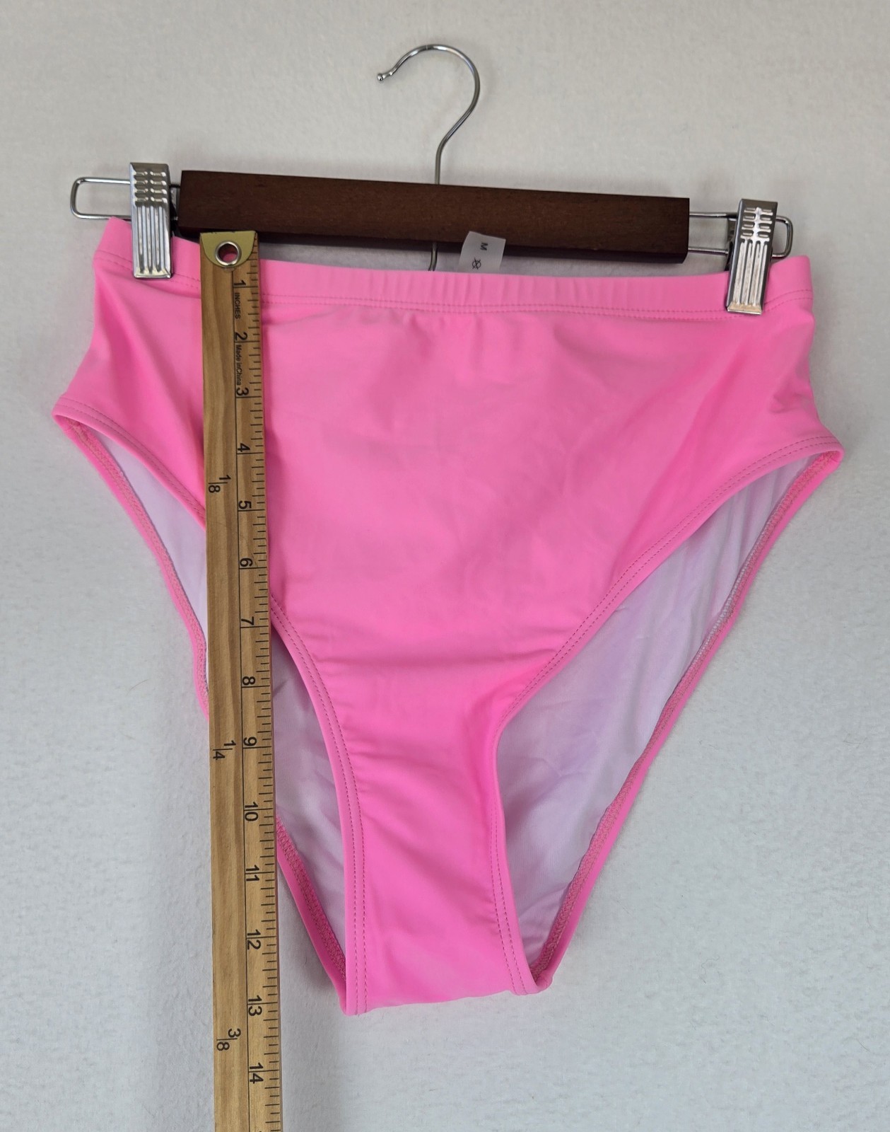 NWT Tempt Me High Waisted Bikini Swimsuit Sporty Two Piece Pink Size Medium