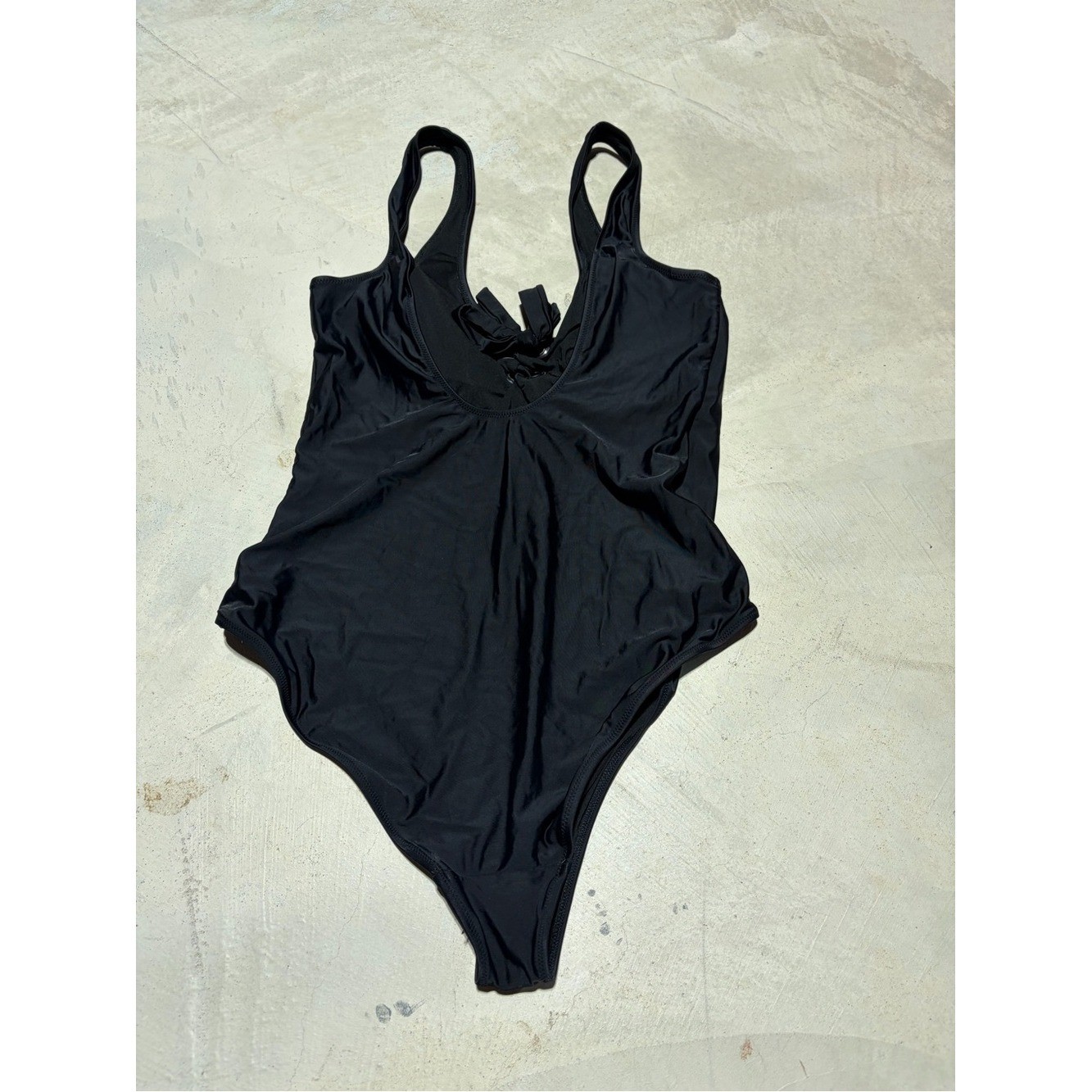 Aerie Black One-Piece full coverage Swimsuit with Center Knot XL