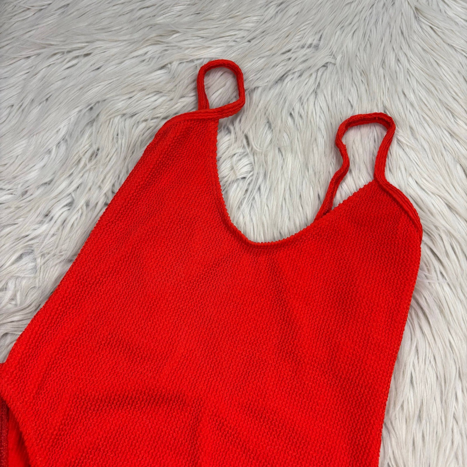Good American Women’s S / M (1/2) Red Always Fits One Piece Swimsuit Resort