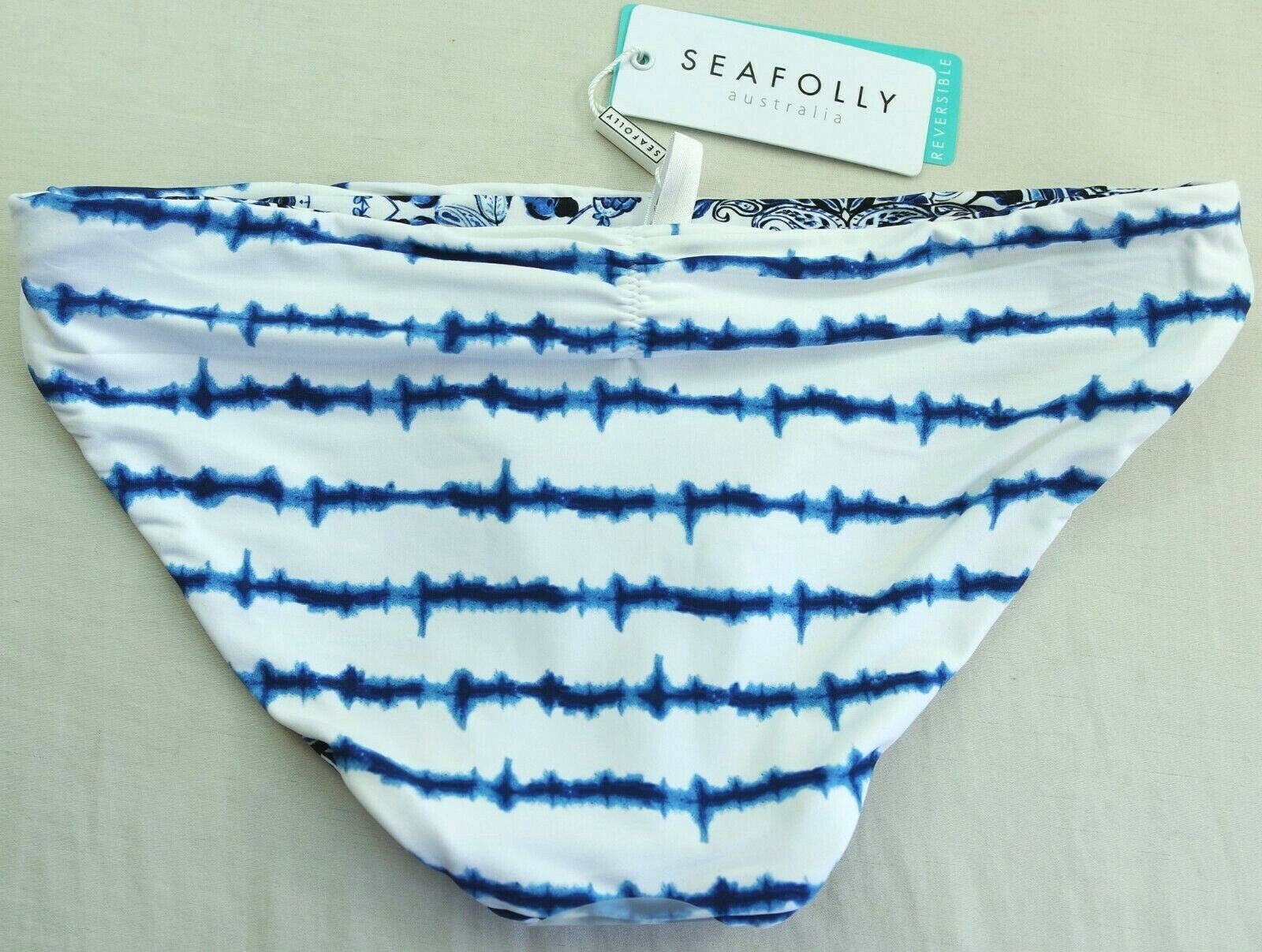 Seafolly Hipster Bikini Swim Bottom 4 6 8 12 Mandala French Blue Reversible New