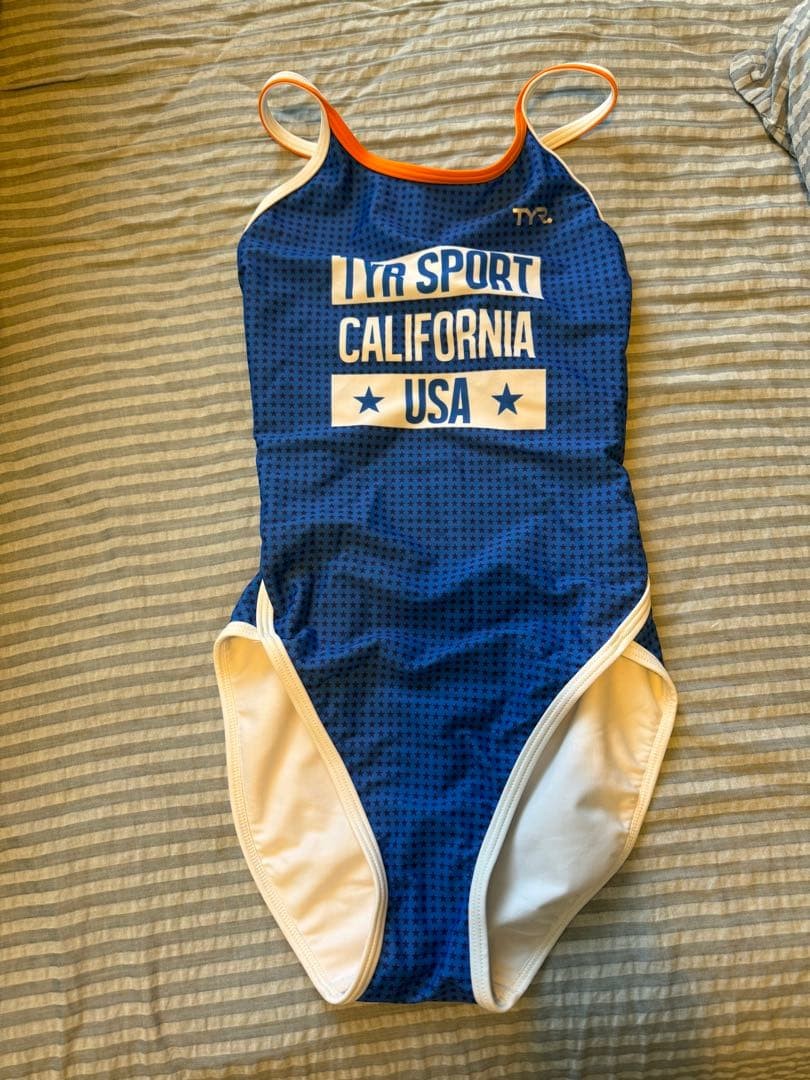 TYR Sports Swimsuit L Size Blue/White