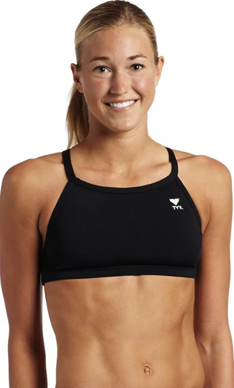 TYR Sport Women’s Solid Durafast Diamondback Workout Bra Black Size S 11529